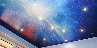 Звездное небо натяжной потолок в детскую